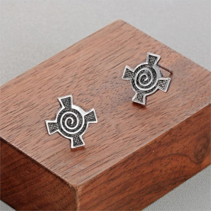 Pendiente Cruz Espiral plata