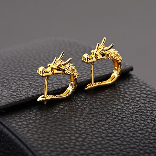 Pendiente Dragón Nordico Oro