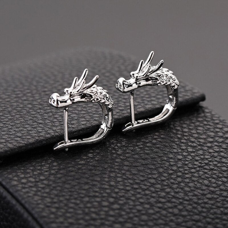 Pendiente Dragón Nordico Plata
