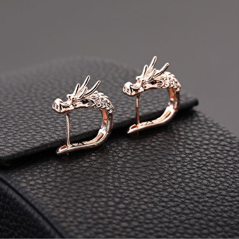 Pendiente Dragón Nordico Rosa