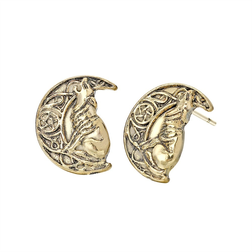 pendientes lobo luna