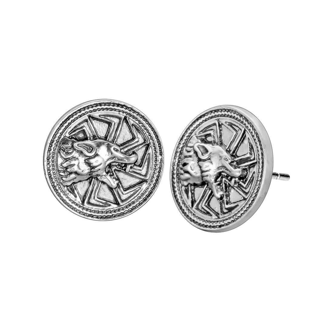 pendientes vikingos lobo
