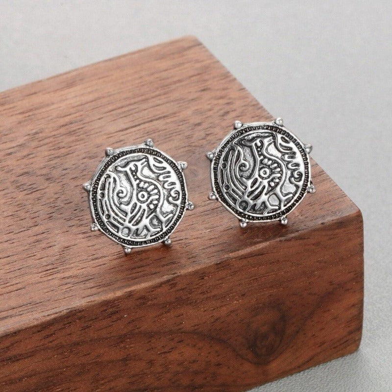 Pendiente Pájaro Vikingo Plata