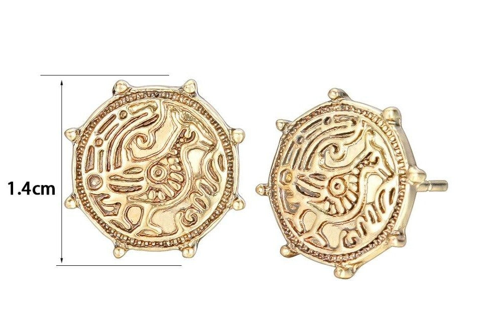 pendientes vikingo parajo dorado