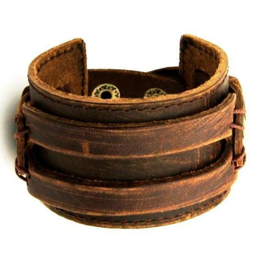 Pulsera Cuero Vikingo