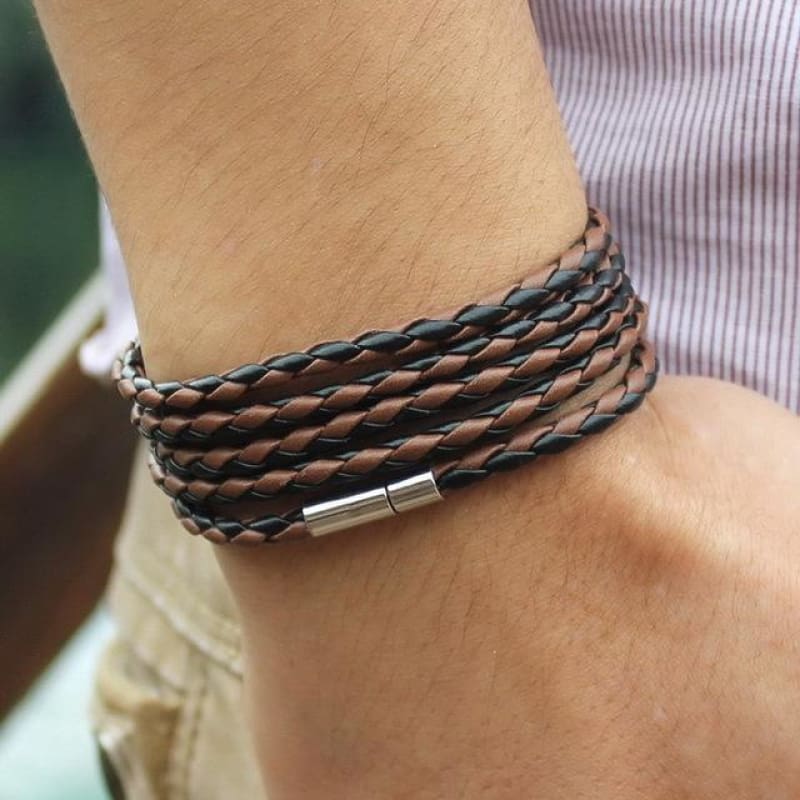 Pulsera de Cuero Trenzada VIkinga