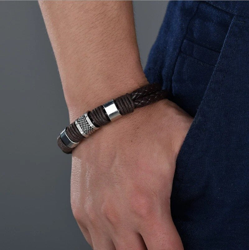 pulsera cuero vikingo