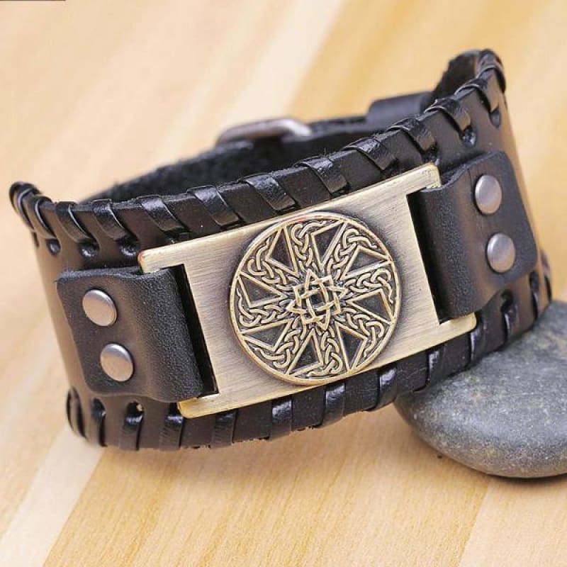 brazalete cuero vikingo