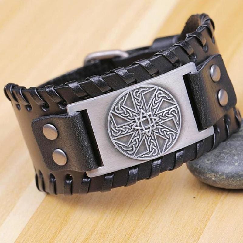 brazalete runa vikinga cuero