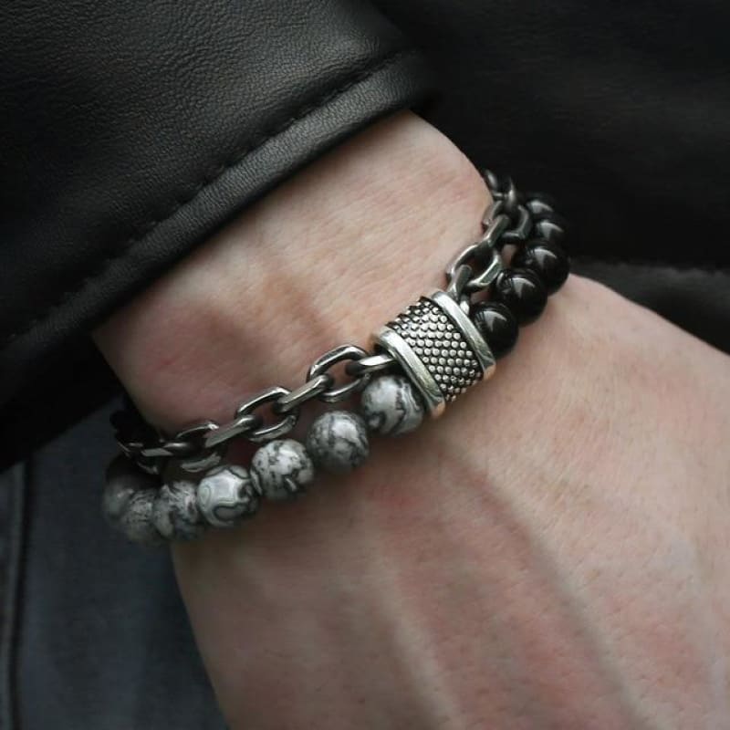 Pulsera vikinga piedras