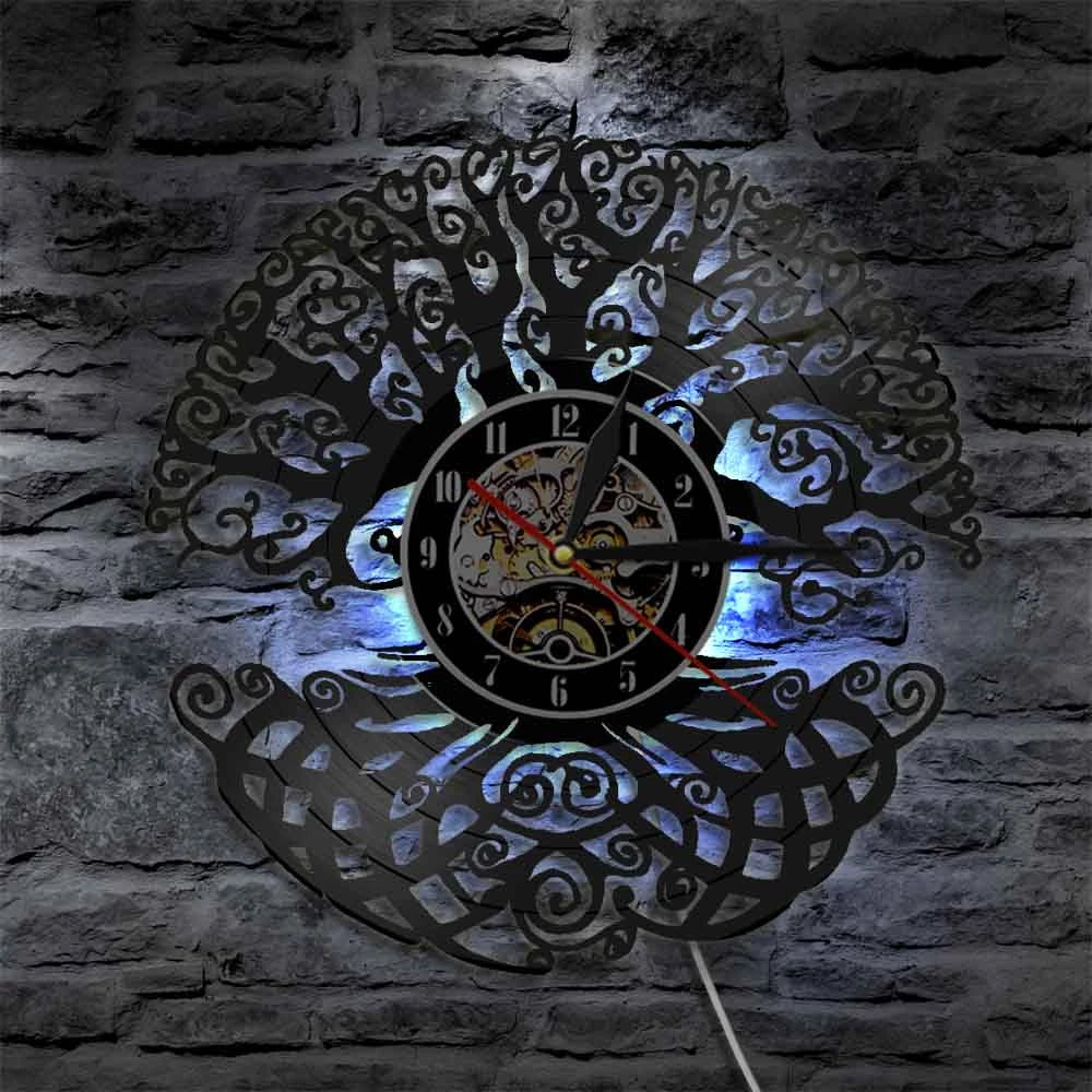 reloj de pared yggdrasil azul