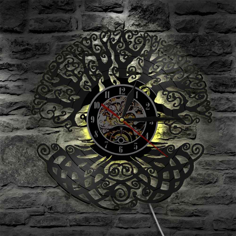 reloj de pared yggdrasil amarillo