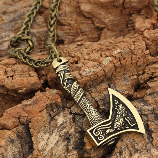 collar hacha vikinga de hombre