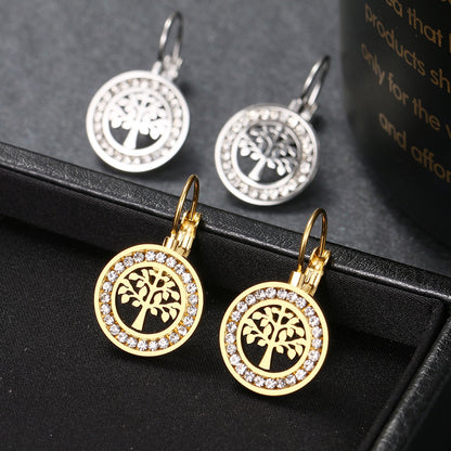 pendientes arbol de la vida oro y plata
