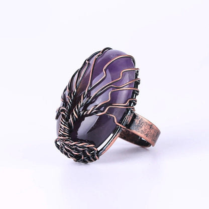 anillo arbol de la vida mujer amatista