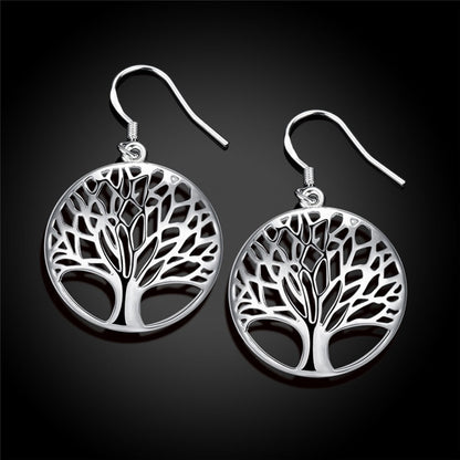 pendientes el arbol de la vida plata