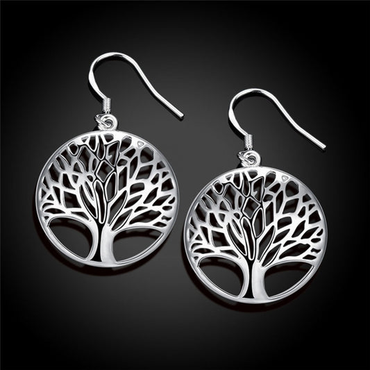 pendientes el arbol de la vida plata