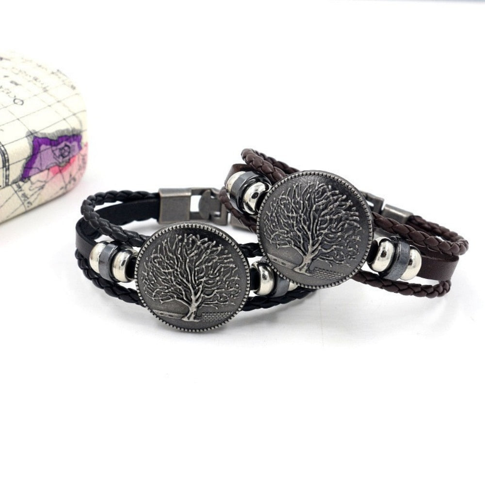 pulsera arbol de la vida cuero