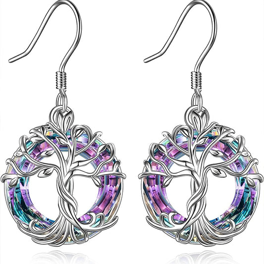 pendientes del arbol de la vida violeta
