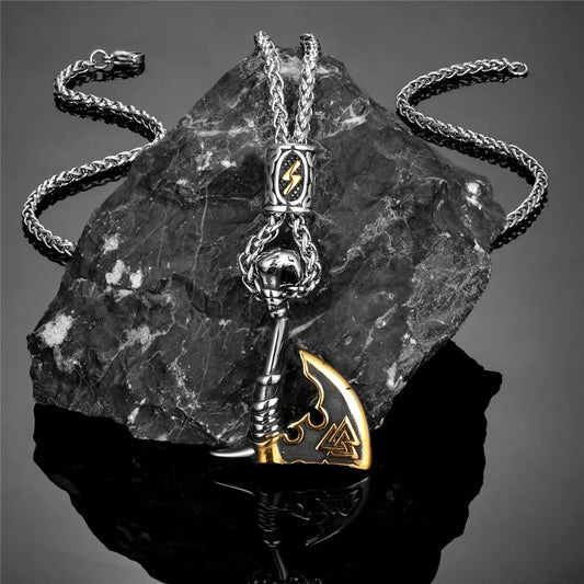 collar hacha valknut