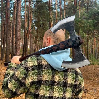 hacha vikinga doble filo