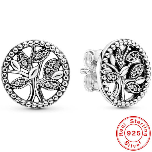 pendientes arbol plata
