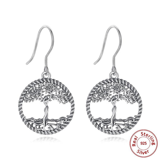 pendientes arbol de la vida plata