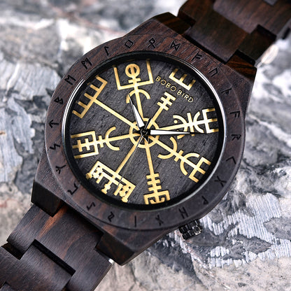 reloj madera vegvisir negro