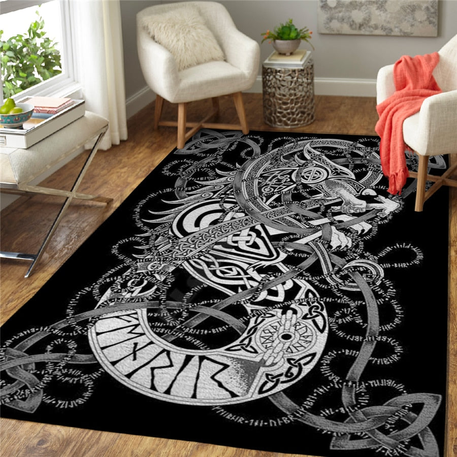 Vikings Tattoo-alfombra antideslizante para suelo de serie Retro