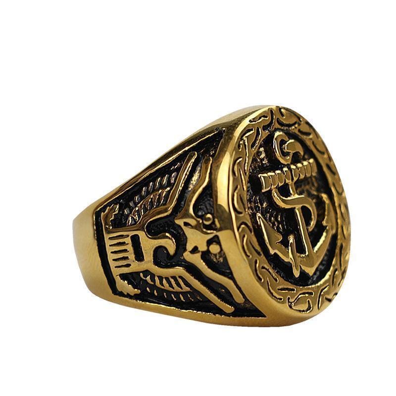 anillo de oro ancla
