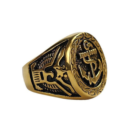 anillo de oro ancla