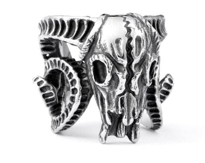 anillo craneo de cabra 