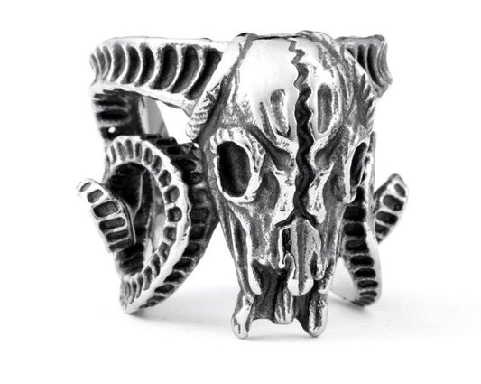 anillo craneo de cabra 