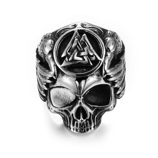 anillo craneo valknut