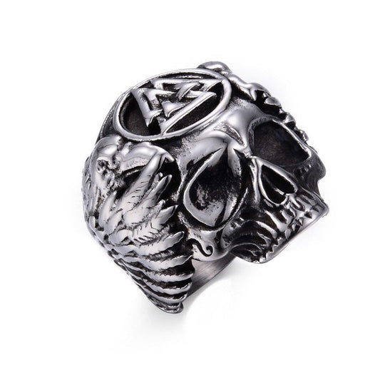 anillo nordico craneo valknut