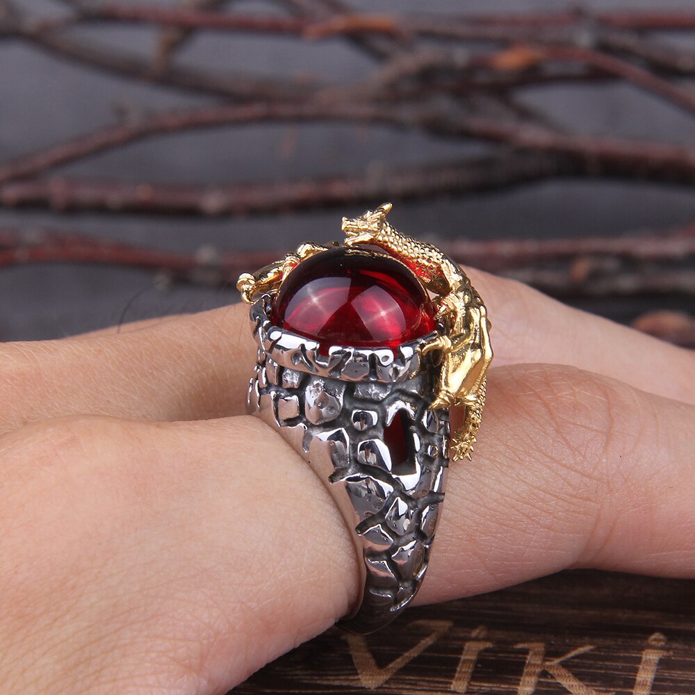 Anillo piedra roja