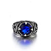 anillo vikingo con piedra azul