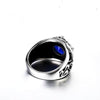 anillo vikingo piedra azul