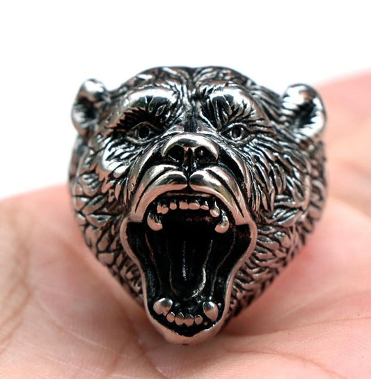 Anillo Cabeza de Oso Vikingo