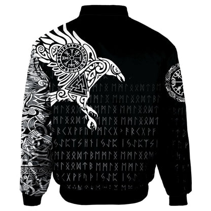chaqueta cuervo vikingo blanco