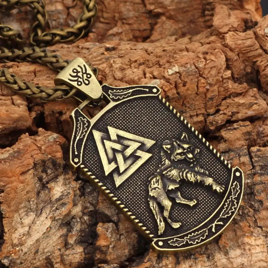 collar vikingo lobo valknut