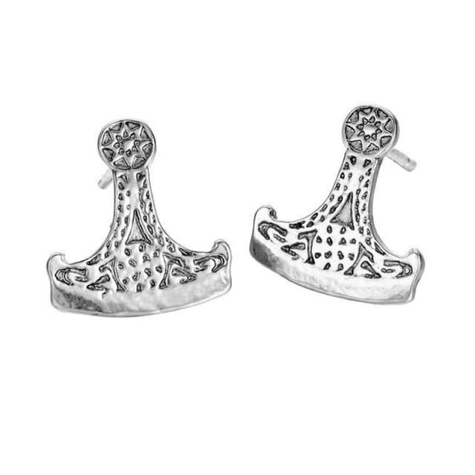 pendientes hacha plata