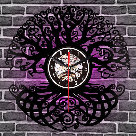 reloj de pared luz led yggdrasil