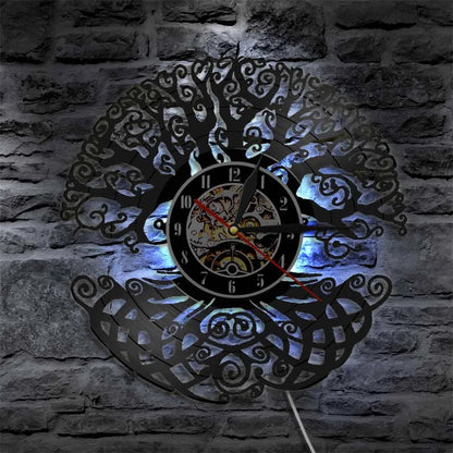 reloj de pared yggdrasil azul