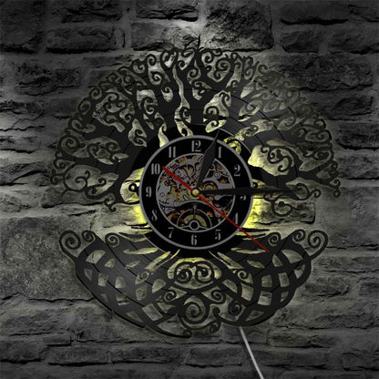 reloj de pared yggdrasil amarillo