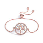 pulsera arbol vida rosa