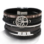 pulsera con arbol de la vida negro