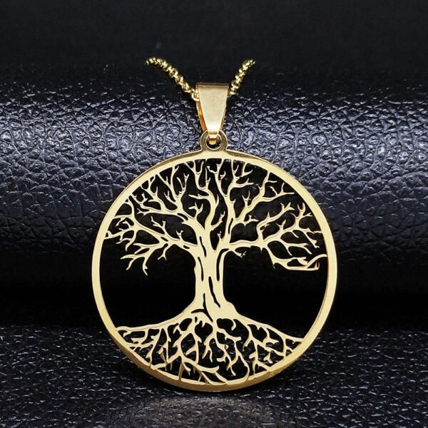 colgante del arbol de la vida dorado