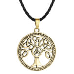 colgante arbol de la vida celta oro