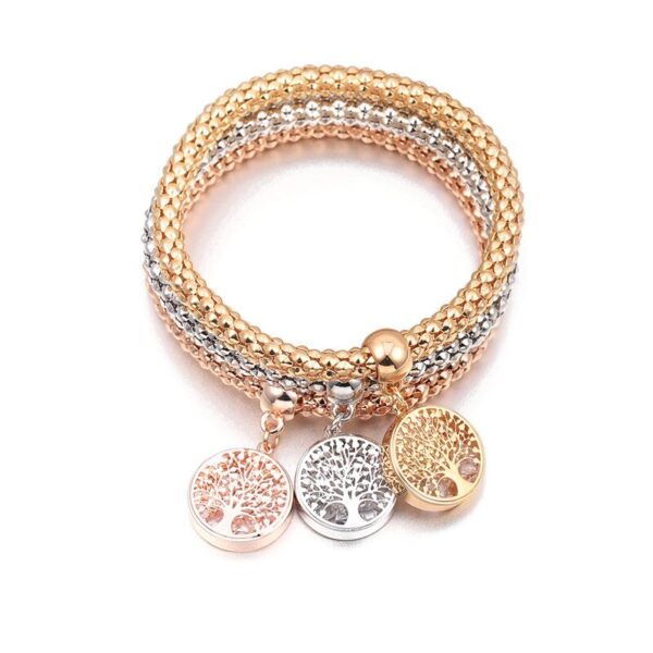 pulseras arbol de la vida dorado y plateado